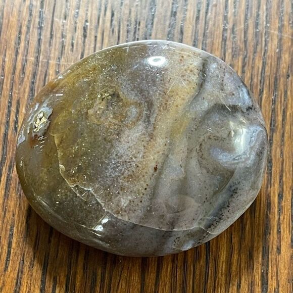 Ocean Jasper palm stone agate agatized crystal swirls brown green white tan - Picture 1 of 6